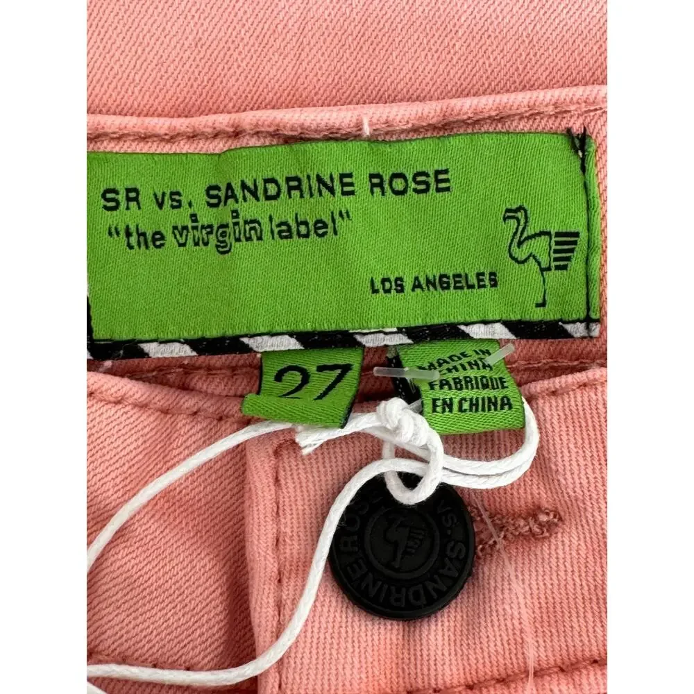 New SANDRINE ROSE X FREE PEOPLE Palm Embroidered IN PETAL 27 Stretchy SUMMER